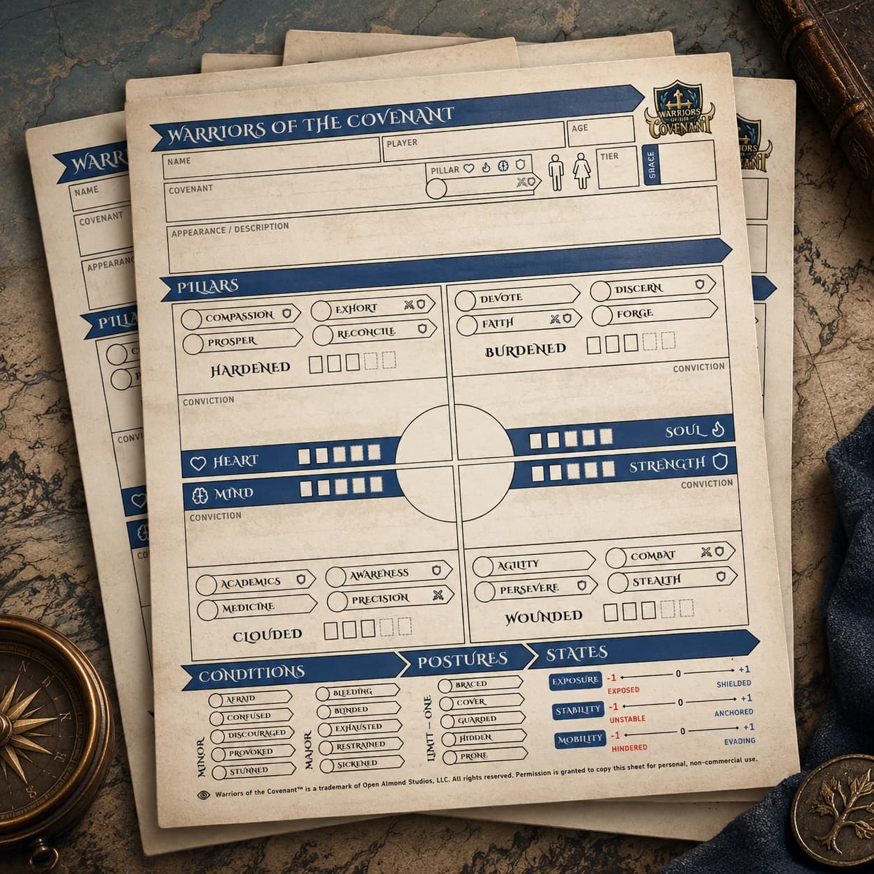 Warriors of the Covenant character sheet